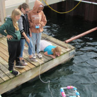 Students testing their ROV in the Great Lakes