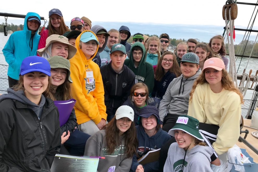 Class photo on the schooner