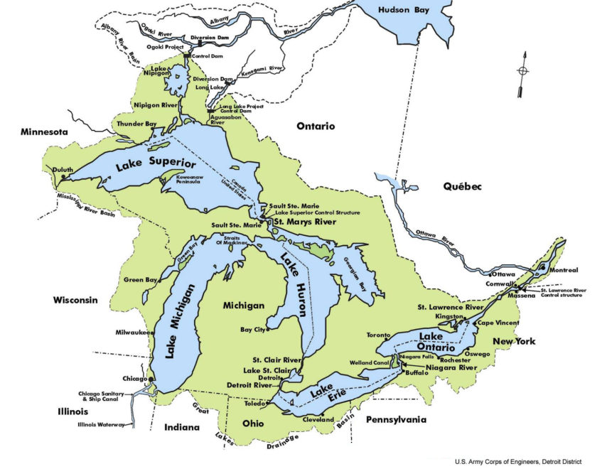 Great Lakes Basin map